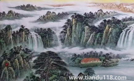 富水長(zhǎng)流畫掛客廳能不能旺財(cái)（旭日東升圖掛客廳好不好）