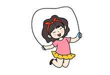 兒童節(jié)跳繩的女孩簡筆畫畫法