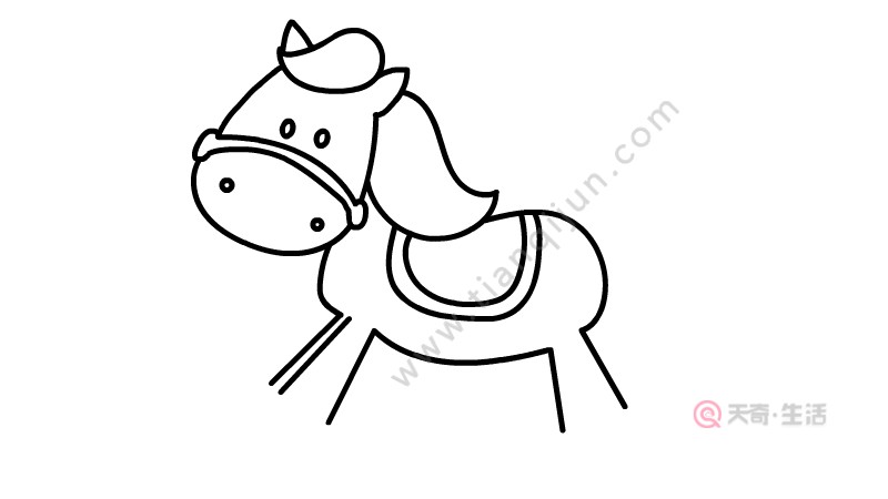 兒童木馬簡(jiǎn)筆畫(huà)教程 兒童木馬簡(jiǎn)筆畫(huà)步驟(圖3) 兒童木馬簡(jiǎn)筆畫(huà)教程