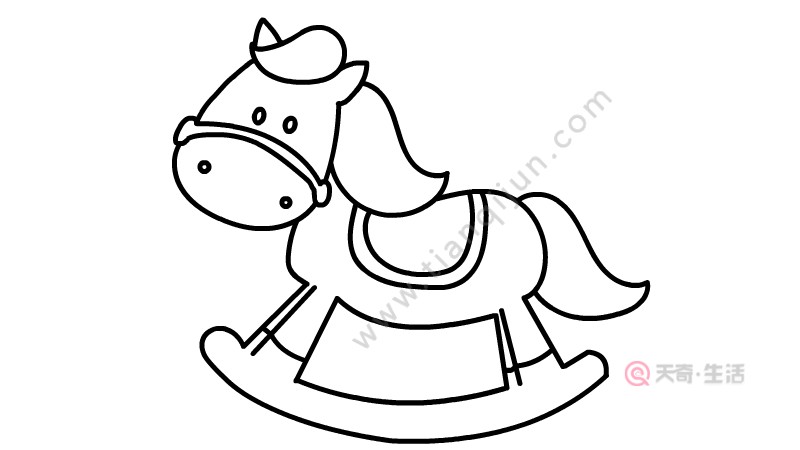 兒童木馬簡(jiǎn)筆畫(huà)教程 兒童木馬簡(jiǎn)筆畫(huà)步驟(圖4) 兒童木馬簡(jiǎn)筆畫(huà)教程